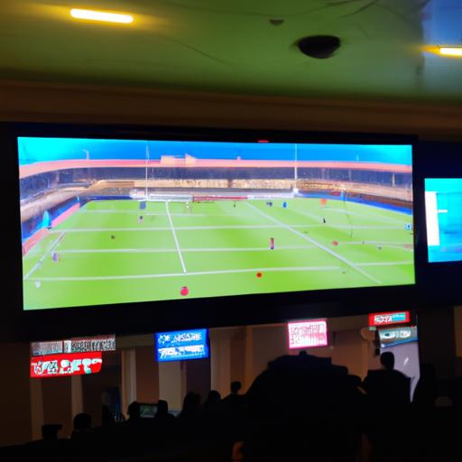 Màn hình lớn chiếu trận bóng tại quán nhậu